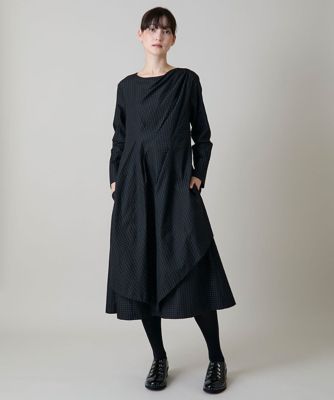 フロントレースデザインシルエットワンピース／日本製／洗える