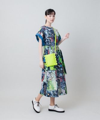 ヒロココシノ 夏を彩るアートプリント ワンピース 38 総柄 美品 ヒロココシノ 夏を彩るアートプリント ワンピース 38 総柄 美品