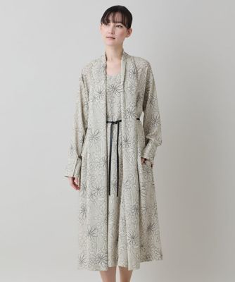 ラインフラワードレープワンピース ／日本製／洗える | HIROKO KOSHINO
