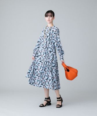 【日本製／洗える】アートフラワーピンタックプリーツワンピース