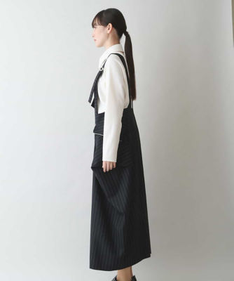 日本製】ウールストライプジャンパースカート | ファッション・服