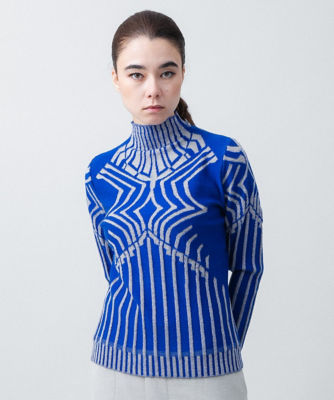 HIROKO KOSHINO / ヒロココシノ 幾何柄ジャカードニットプルオーバー 幾何柄ジャカードニットプルオーバー ／日本製 | HIROKO KOSHINO
