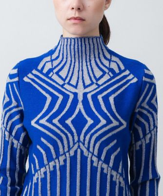 HIROKO KOSHINO / ヒロココシノ 幾何柄ジャカードニットプルオーバー 幾何柄ジャカードニットプルオーバー ／日本製 | HIROKO KOSHINO