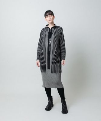 コシノヒロコ　ニットワンピース タフタジョイントダンボールニットワンピース /日本製(ワンピース