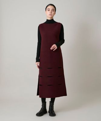 HIROKO KOSHINO ヒロココシノ デザインワンピース ウール リブ切替ウール混ワンピースコート | TRUNK HIROKO KOSHINO (Women