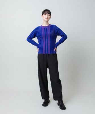 立体ストライプニットプルオーバー／日本製 | HIROKO KOSHINO (Women