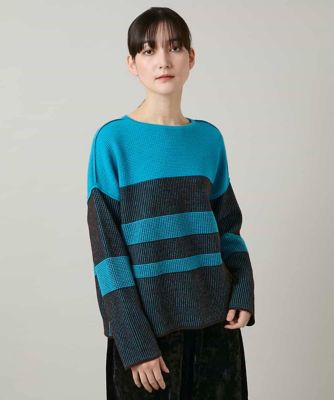 ＜HIROKO KOSHINO (Women)＞配色ボーダー柄ウールニット