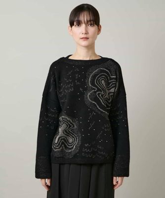 ラメフラワージャカードニット／日本製 | HIROKO KOSHINO (Women