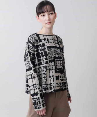 HIROKO KOSHINO / ヒロココシノ 幾何柄ジャカードニットプルオーバー 幾何柄ジャカードニットプルオーバー(ニット・セーター