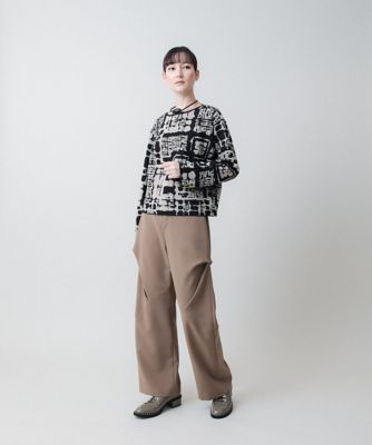 HIROKO KOSHINO ブルゾン　総柄　ジャガード　ブルー　38 M 幾何柄ジャカードニットプルオーバー | HIROKO KOSHINO (Women