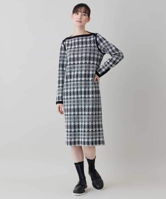 チェックジャカードニットワンピース | HIROKO KOSHINO (Women