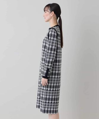 チェックジャカードニットワンピース | HIROKO KOSHINO (Women