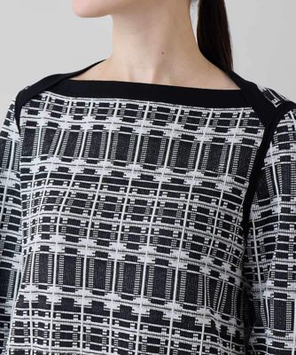 チェックジャカードニットワンピース | HIROKO KOSHINO (Women