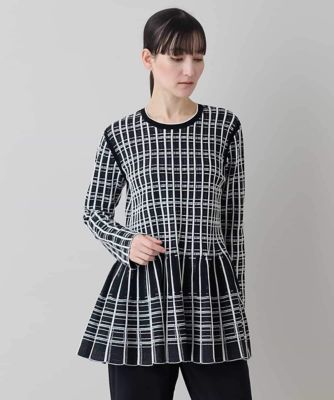 ＜HIROKO KOSHINO (Women)＞チェックジャカード立体ヘムチュニック