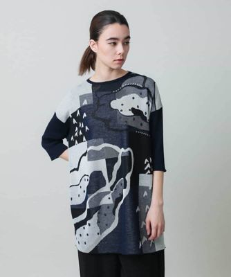 HIROKO KOSHINO / ヒロココシノ アートジャカードニットプルオーバー /日本製 アートジャカードニットプルオーバー ／日本製 | HIROKO KOSHINO