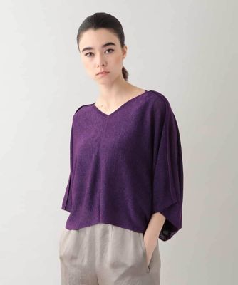 ＜HIROKO KOSHINO (Women)＞【２ＷＡＹ】テープヤーンドルマンニットプルオーバー　／日本製