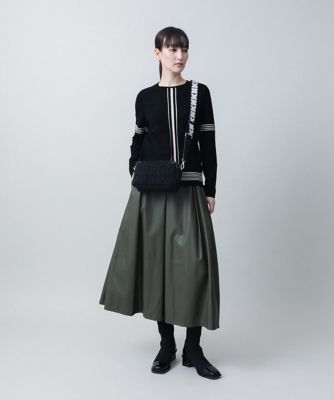 フェイクレザー切り替えフレアスカート | HIROKO KOSHINO (Women