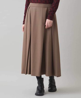 ＜HIROKO KOSHINO (Women)＞タックデザインフレアスカート／日本製／洗える