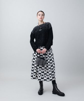 HIROKO KOSHINO コシノヒロコ 幾何学模様 フレアースカート 幾何柄プリントフレアスカート／日本製 | HIROKO KOSHINO (Women