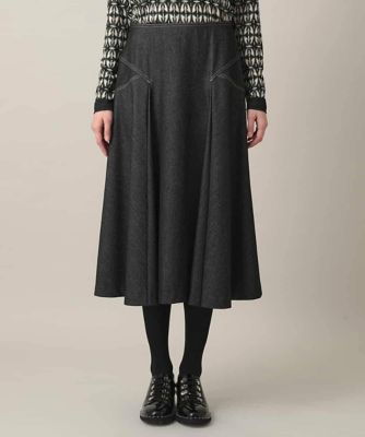 デニムライクジャージーフレアスカート／日本製／洗える | HIROKO