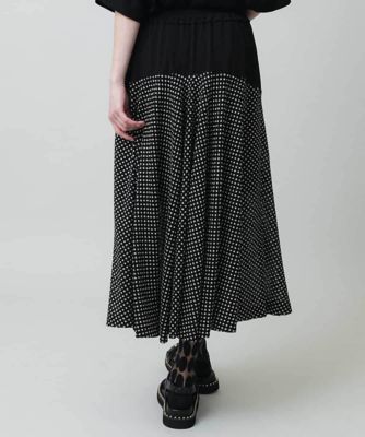 ドットジャージーフレアスカート　／日本製／洗える