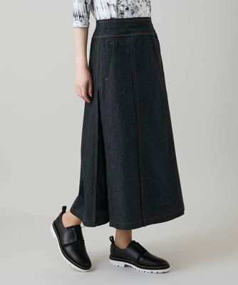 ＜HIROKO KOSHINO (Women)＞異素材ドッキングＡラインスカート　／洗える