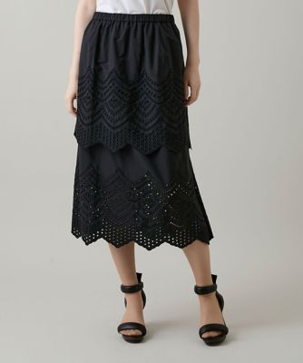 アイレット刺繍デザインスカート／洗える | HIROKO KOSHINO (Women