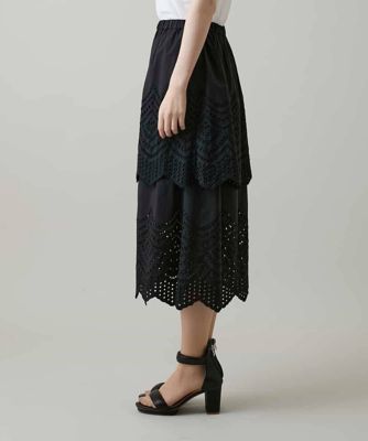 アイレット刺繍デザインスカート／洗える | HIROKO KOSHINO (Women