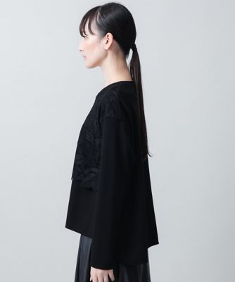 HIROKO KOSHINO / ヒロココシノ ケミカルレースドッキングプルオーバー/日本製/洗える ケミカルレースドッキングプルオーバー／日本製／洗える