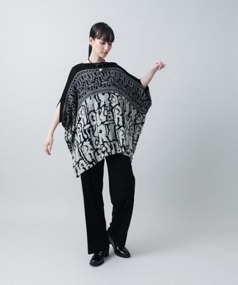 ロゴジャカードコットンウールチュニック／日本製