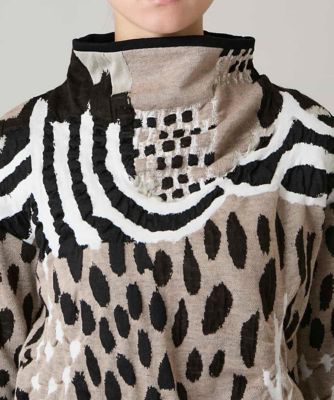 膨れジャカードデザインニットプルオーバー／日本製 | HIROKO KOSHINO