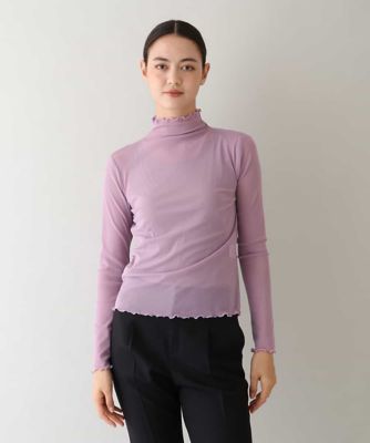 HIROKO KOSHINO (Women)/ヒロココシノ 【日本製／洗える】メローアクセントチュールシアートップ