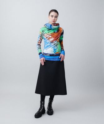 コレクションプリントハイネックプルオーバー ／日本製／洗える