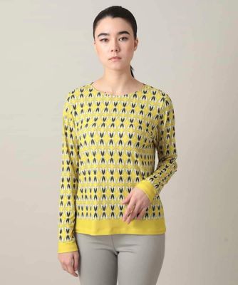 幾何プリントベア天竺カットソー／日本製／洗える | HIROKO KOSHINO