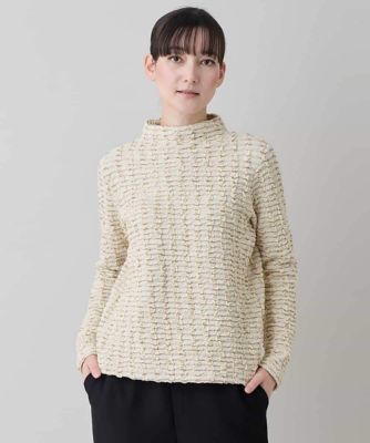 ＜HIROKO KOSHINO (Women)＞ブリスタージャカードラメ入りプルオーバー　／日本製／洗える