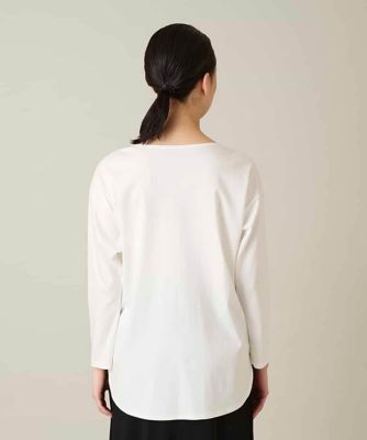 ボタニカルモチーフ刺繍ロングTシャツ／洗える | HIROKO KOSHINO