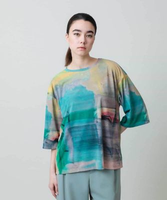 HIROKO KOSHINO (Women)/ヒロココシノ スムースジャージーアートＴシャツ／日本製／洗える