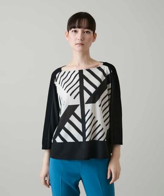 ヒロココシノ HIROKO KOSHINO トップス ジオメトリックプリントカットソー／日本製／洗える | HIROKO KOSHINO