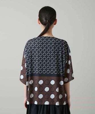 ドットパターンドレープジャージープルオーバー／日本製／洗える