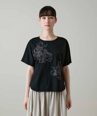 フラワーモチーフカットソー／日本製／洗える | HIROKO KOSHINO (Women