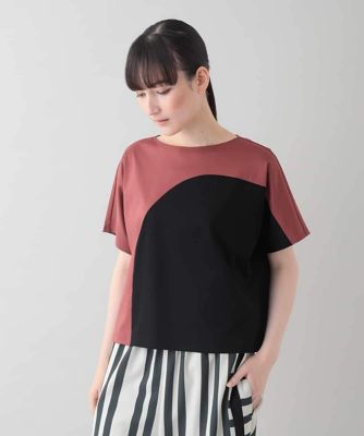 ＜HIROKO KOSHINO (Women)＞ツートンスムースＴシャツ／日本製／洗える