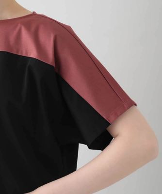 HIROKO KOSHINO / ヒロココシノ ツートンスムースTシャツ/日本製/洗える ツートンスムースTシャツ/日本製/洗える(カットソー・Tシャツ
