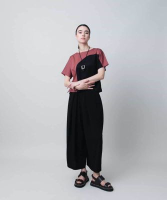 HIROKO KOSHINO / ヒロココシノ ツートンスムースTシャツ/日本製/洗える ドライポンチシンプルプルオーバー /日本製/洗える(カットソー