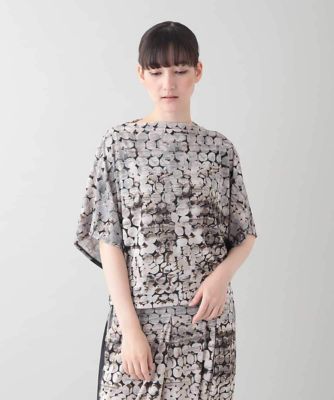＜HIROKO KOSHINO (Women)＞ドット柄ジャージーカットソー／日本製／洗える