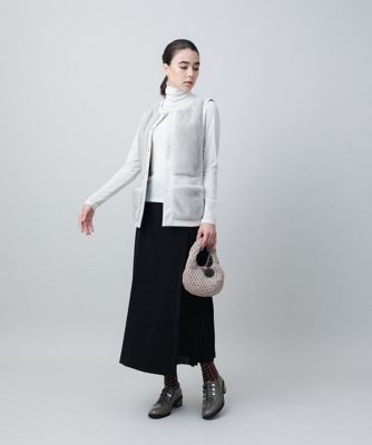 ストレッチチュールハイネックプルオーバー／日本製／洗える
