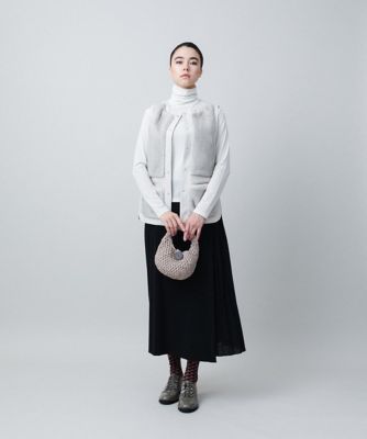 ストレッチチュールハイネックプルオーバー／日本製／洗える