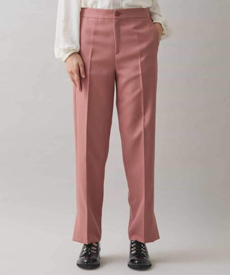 【SALE】HIROKO KOSHINO (Women)/ヒロココシノ サイドスリットストレートパンツ/日本製 ピンク03 パンツ・ズボン【三越伊勢丹/公式】