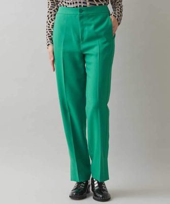 【SALE】HIROKO KOSHINO (Women)/ヒロココシノ サイドスリットストレートパンツ/日本製 グリーン35 パンツ・ズボン【三越伊勢丹/公式】