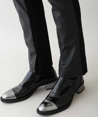 HIROKO KOSHINO レザーショートパンツ 日本製／洗える】フェイクレザー ジョイントパンツ | HIROKO