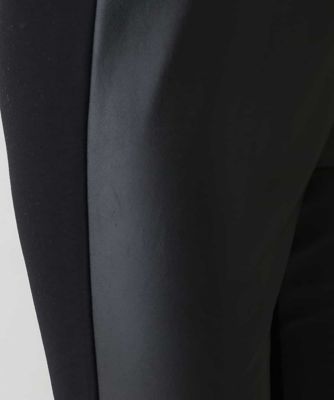 【日本製／洗える】フェイクレザー　ジョイントパンツ